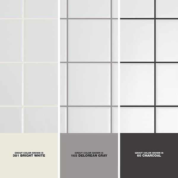 Wall Tile Graphic: White Square Tile Grout Color Comparison