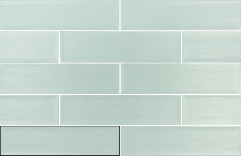 Wall Tile: Green Matte Ceramic Subway Linear Surface Detail Staggered Layout