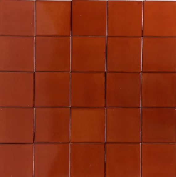 Wall Tile Handmade Glossy Terracotta Mexican Talavera Style