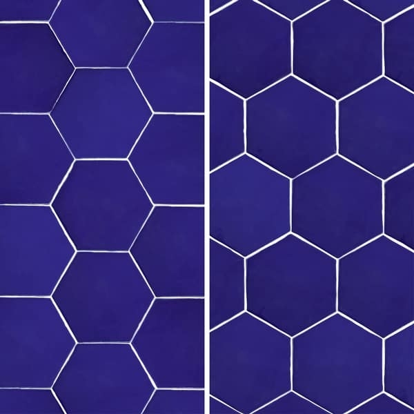 Wall Tile Hexagonal Cobalt Blue Matte Honeycomb Pattern