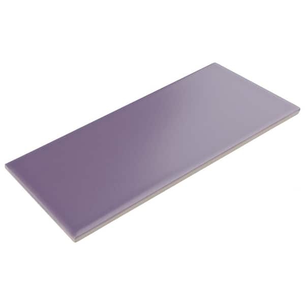 Wall Tile High Gloss Violet Ceramic Subway Rectangular Modern