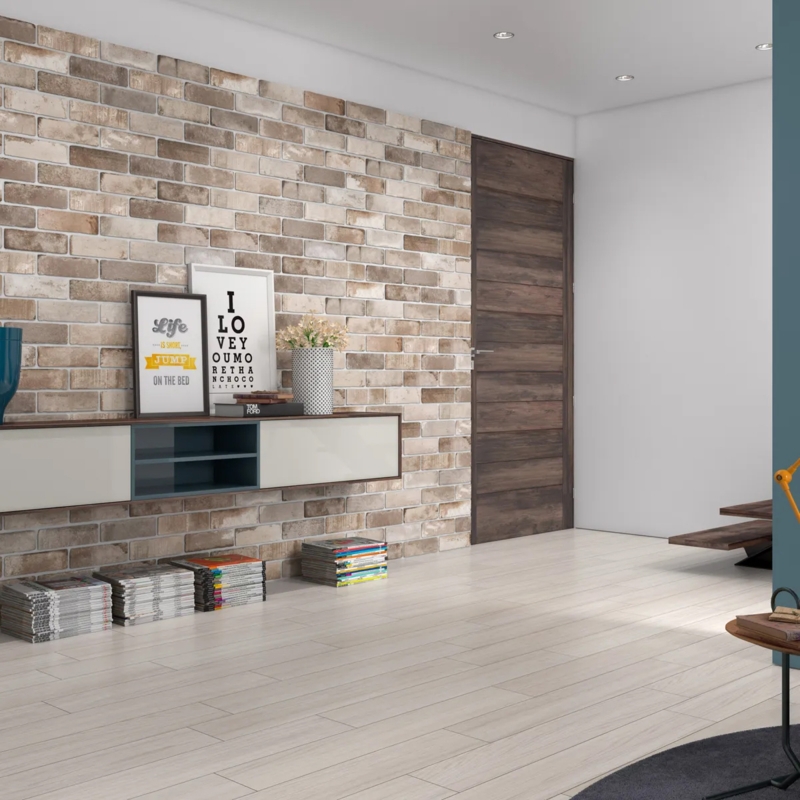 Wall Tile Matte Brown Brick Look Tile Distressed Modern Industrial