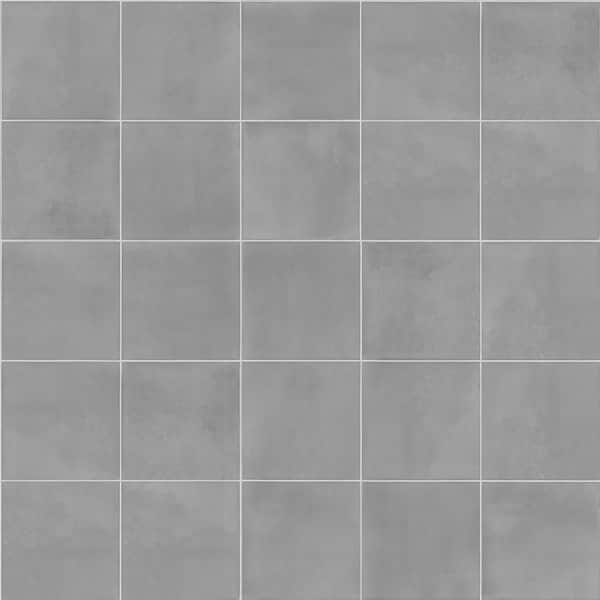 Wall Tile Matte Gray 8x8 Proportion Concrete Look Mottled Texture