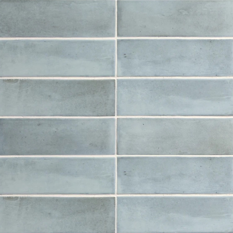 Wall Tile Matte Porcelain 2x6 Format Dusty Blue Minimalist
