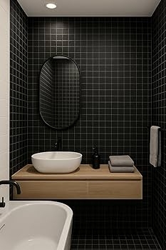 Wall Tile Matte Porcelain Mosaic Grid Pattern Design