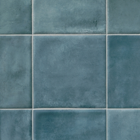 Wall Tile Mottled Teal Blue Watercolor Effect Satin Coastal