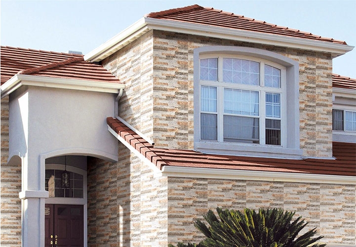 Wall Tile Multi Toned Beige, Stacked Stone Look Facade