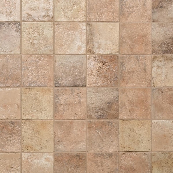 Wall Tile Pitted Surface Texture Weathered Matte Rustic Square Format