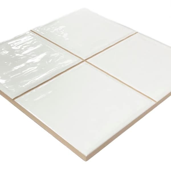 Wall Tile Rippled Surface Glossy Ceramic Modern Farmhouse Minimalist