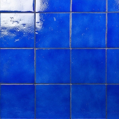 Wall Tile Square High Gloss Finish Vibrant Cobalt Blue Ceramic
