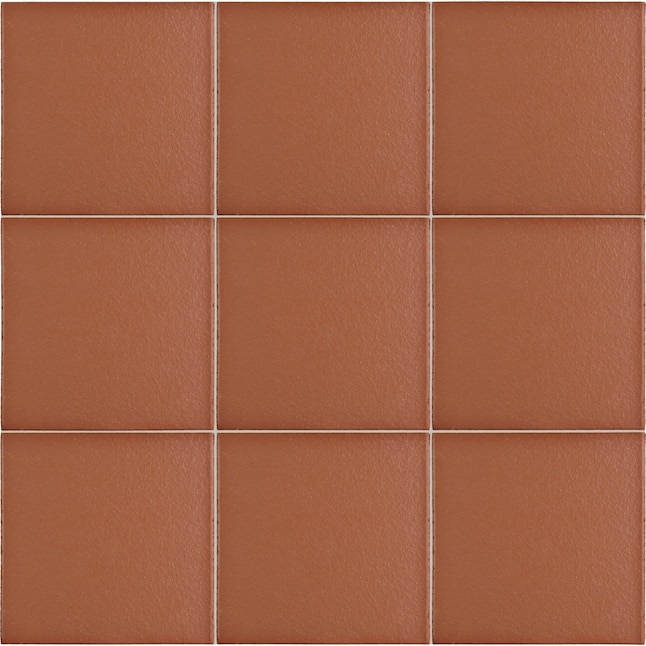 Wall Tile Terracotta Red Satin Ceramic Stippled Surface Fine Texture