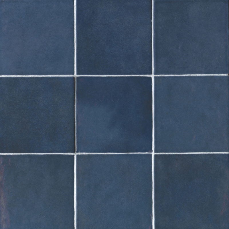 Wall Tile Tonal Variation Glossy Navy Ceramic Handcrafted Look Tile