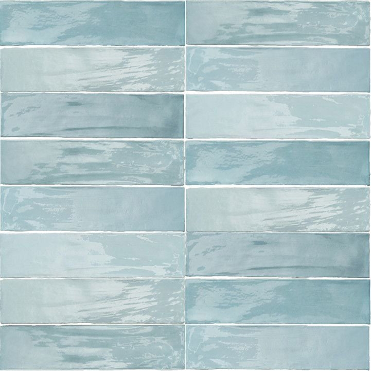 Wall Tile Undulating Surface Glossy Seafoam Ceramic Coastal