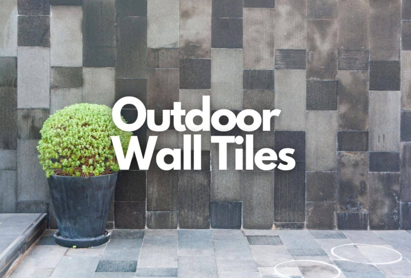 Wall Tile Vertical Stacking Charcoal Stone Look Patio