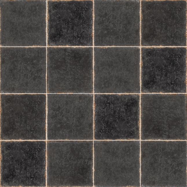 Wall Tile Weathered Texture Charcoal Black Porcelain Cement Look Matte