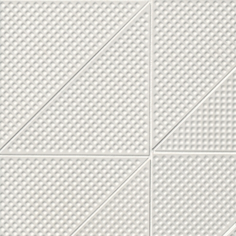 Wall Tile White Dimpled Texture Geometric Triangle Pattern Matte