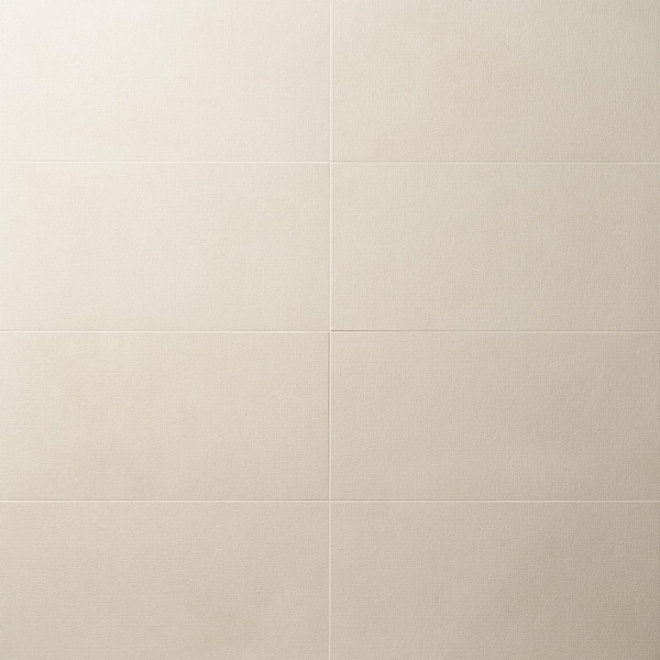 Wall Tile Woven Linen Texture Matte Cream 12x24 Format