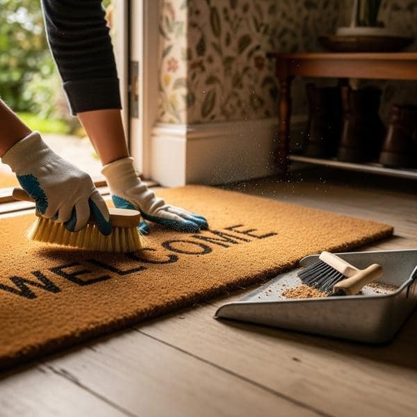 Welcome Mat in Modern Farmhouse Entryway