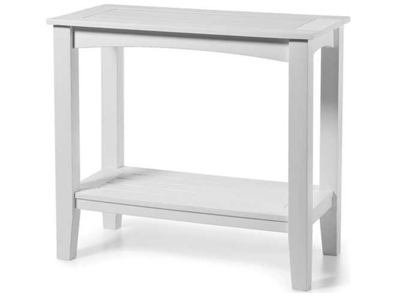 White Recycled Plastic Console Table All-Weather Tapered Legs