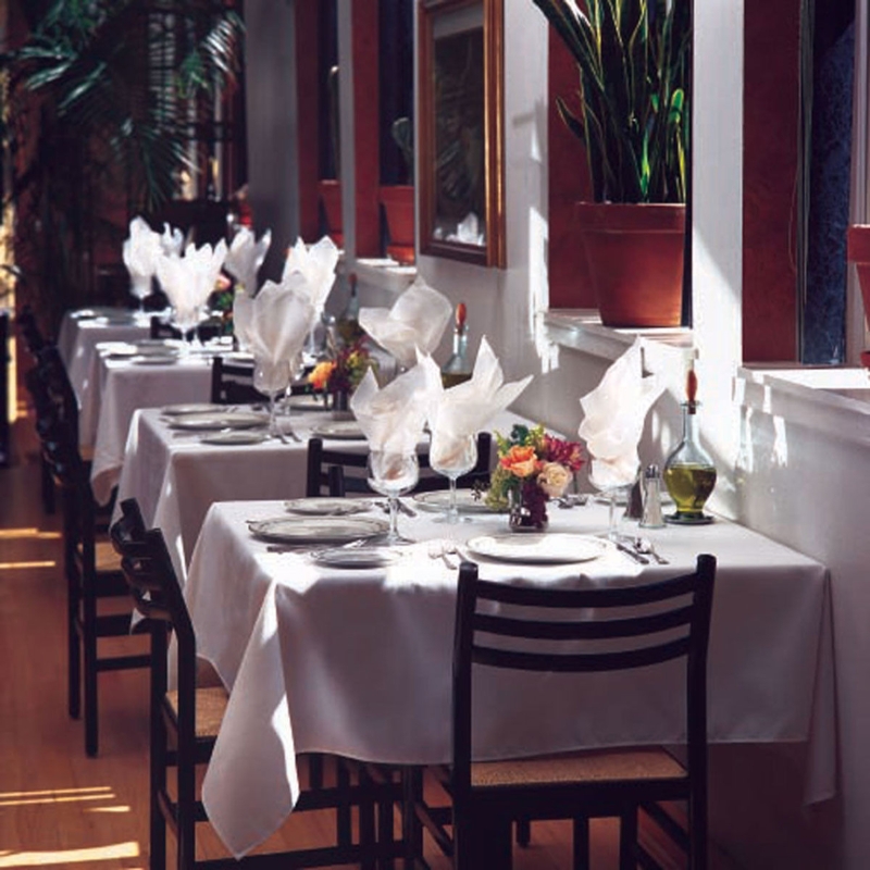White Square Tablecloth 62x62, Restaurant Bistro Style