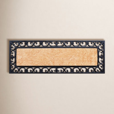 Wide Doormat Irongate Border Rubber Coir Farmhouse Scrollwork