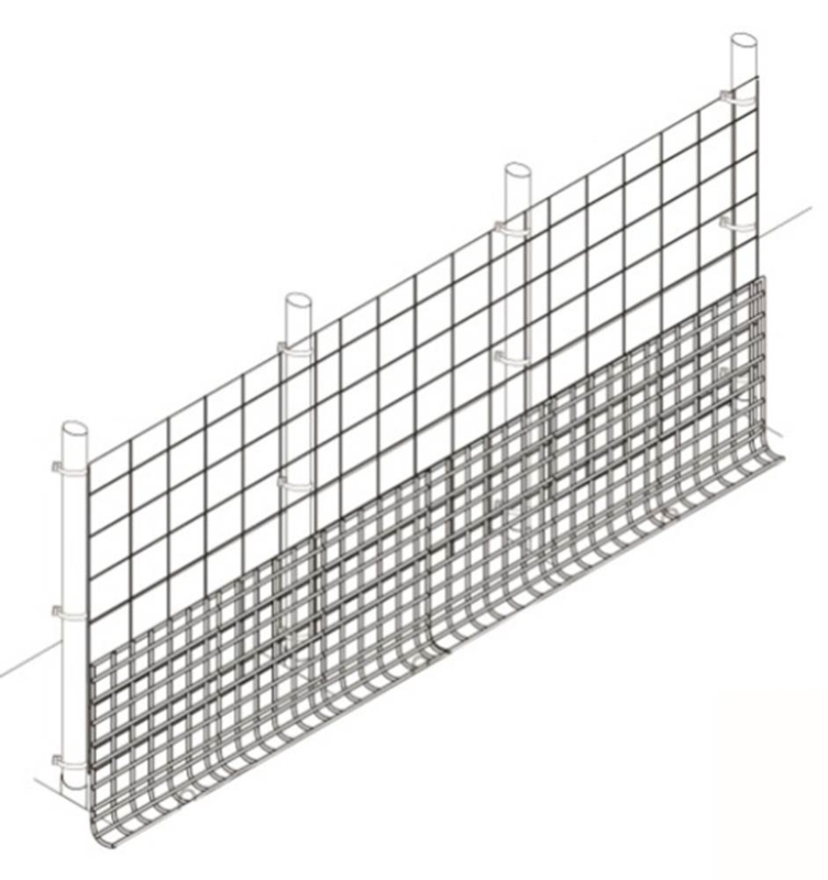 Wire Fencing with Flared Bottom Chew Barrier Design