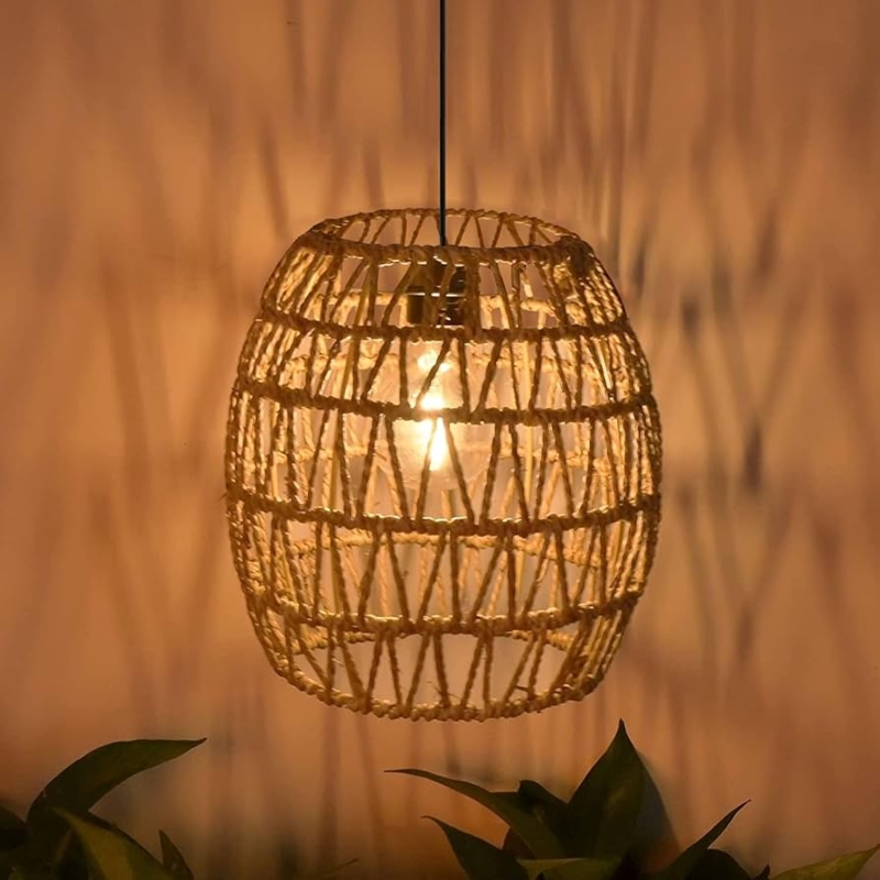 Woven Lattice Barrel Pendant Light for Dramatic Shadow Cast
