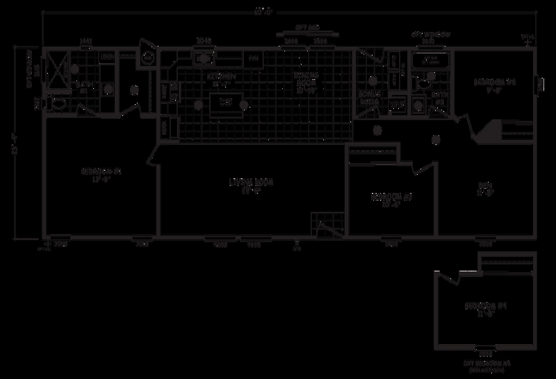 1400 Sqft Home Plan with Bonus Room and Flex Space Layout