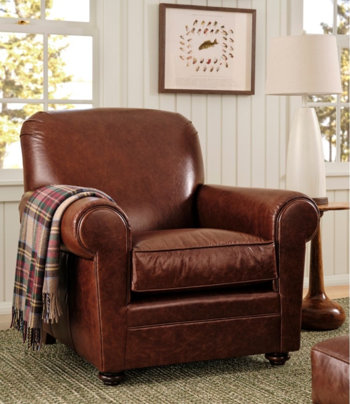 Accent Chair: Lodge Style in Chocolate Brown with Bun Feet