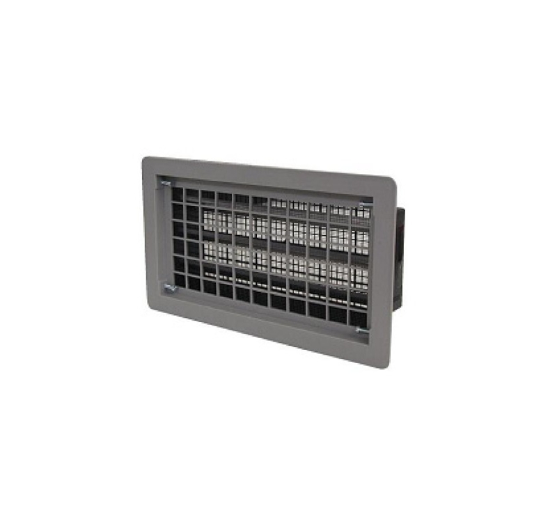 Air Vent with Automatic Louver System and Gray Grid Pattern