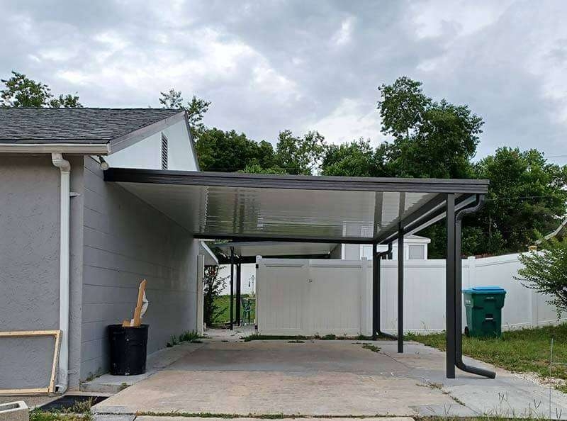 Aluminum Carport Design with Integrated Gutter System