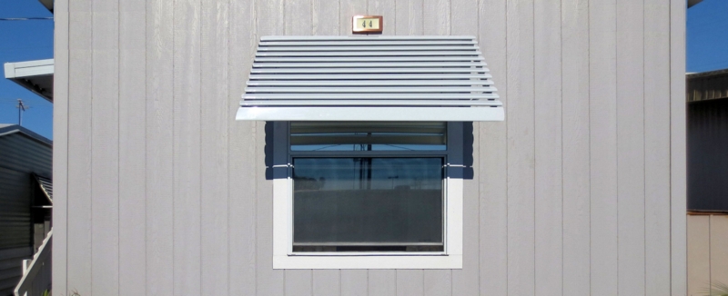 Aluminum Slatted Window Awning for Mobile Homes