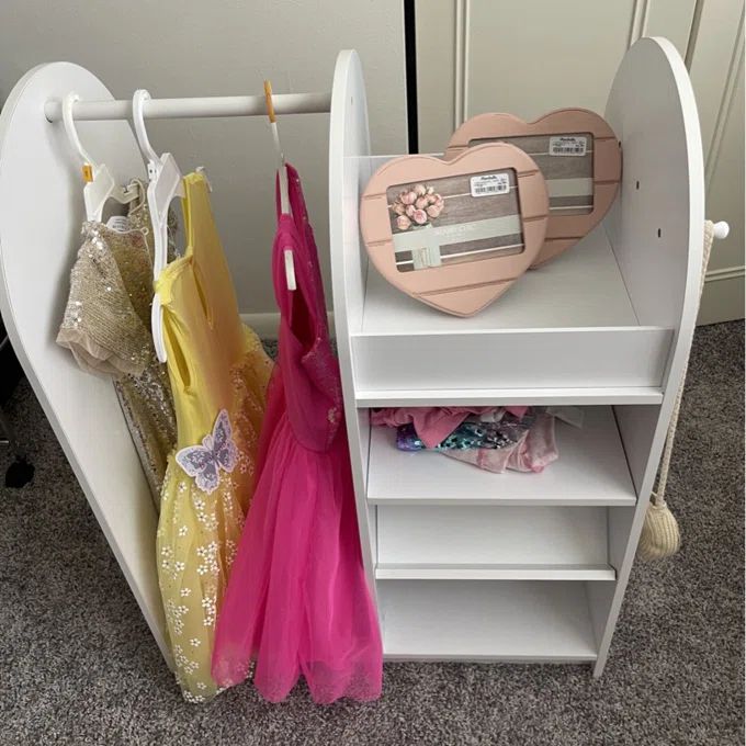 kidkraft dress up station pink KidKraft Wooden Fashion Pretend Dress-Up Station Children's Furniture with Storage and Mirror