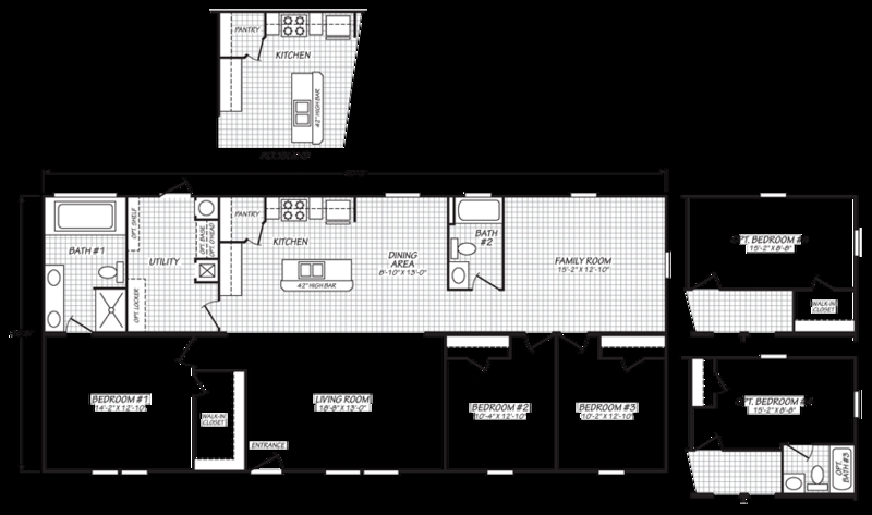 Architectural Floor Plan 1600 Sqft Optional Room Configurations