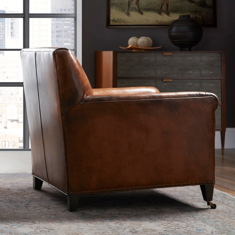 Armchair: Sophisticated Urban Style with Curved Back and Nailheads