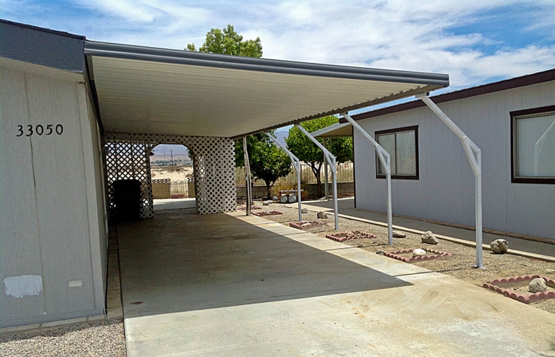 Awning Metal Carport Structure with Angled Support Braces