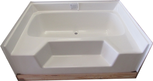Bathtub High-Walled Soaking Tub with Step-In Entry and Fiberglass Finish