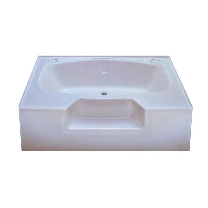 Bathtub White Rectangular Drop-In with Integrated Step Entry