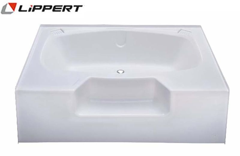 Bathtub with Integrated Soap Ledges and Stepped Front Entry
