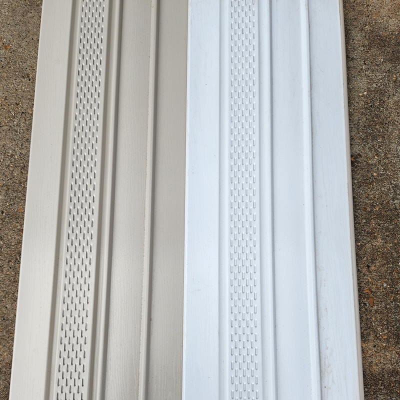 Beige Vinyl Foundation Covering Panel with Center Perforated Vents