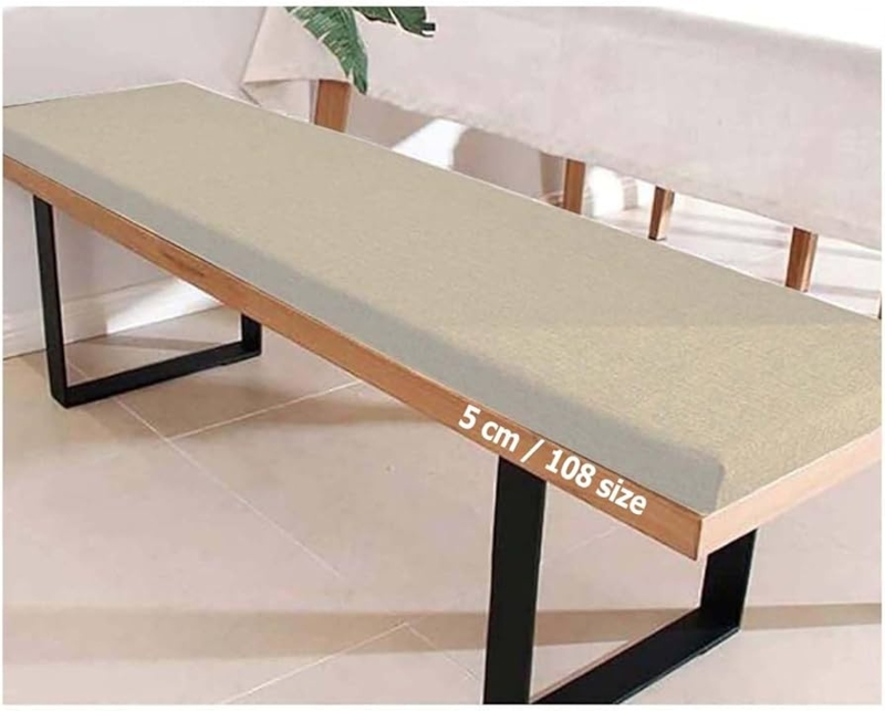 Bench Cushion Beige Thick Upholstered Pad for Modern Industrial Seating