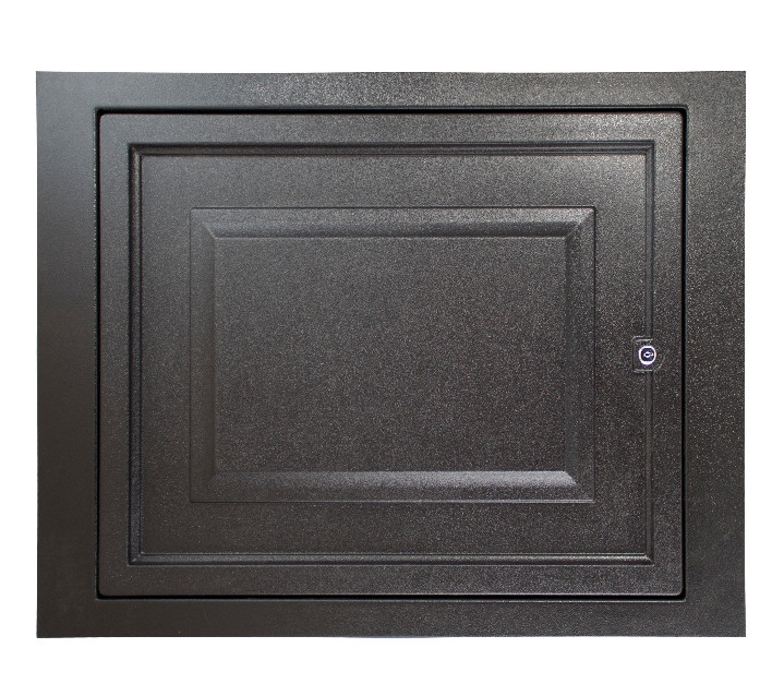 Black Vinyl Access Door: Recessed Panel Skirting.