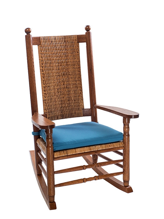 Blue Cushion Accent Chair Sky Blue Seat Woven Back Panel Traditional
