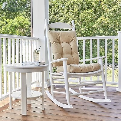 Chair Cushion Set, Neutral Tan Tufted Fabric for Rocking Chair