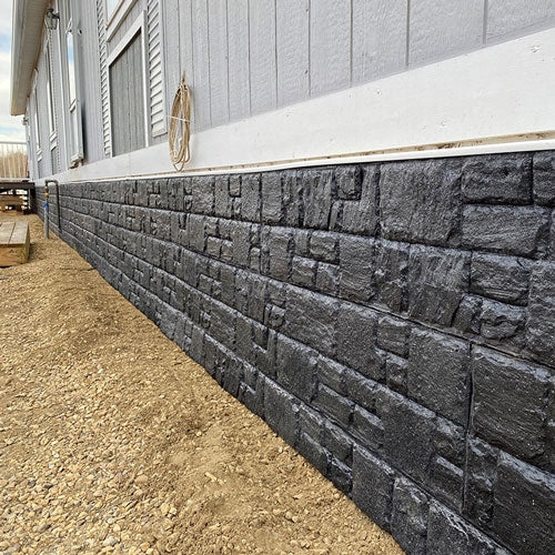 Charcoal Stone Look Skirting Panels: Textured Matte Finish.