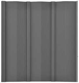 Charcoal Vinyl Siding Panel: High Performance Vertical Ribbing.