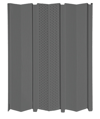 Charcoal Vinyl Skirting Panel with Vented Center and Vertical Grain