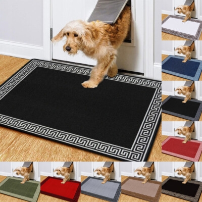 Classic Greek Key Border Door Mat, Low Profile Entry