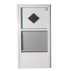 Combination Door with Diamond Window and Integrated Screen
