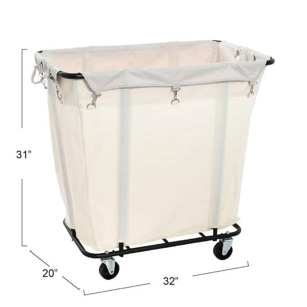 Commercial Laundry Cart Canvas Heavy Duty Frame Rolling Industrial